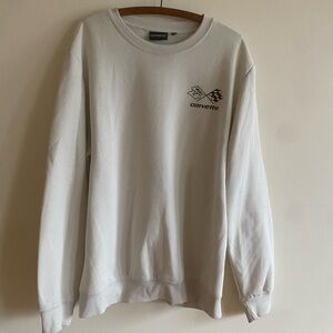 White Men's Crewneck Corvette Sweater